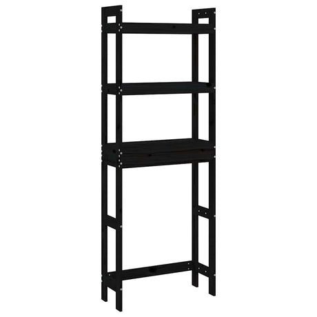 Vidaxx étagère de toilette 63x26x171 cm bois de pin massif noir