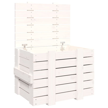 Vidaxx boîte de rangement 58x40,5x42 cm bois de pin massif blanc