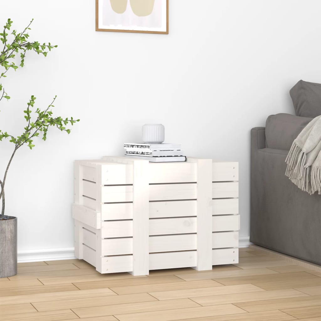 Vidaxx boîte de rangement 58x40,5x42 cm bois de pin massif blanc