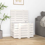 Vidaxx boîte de rangement 58x40,5x42 cm bois de pin massif blanc