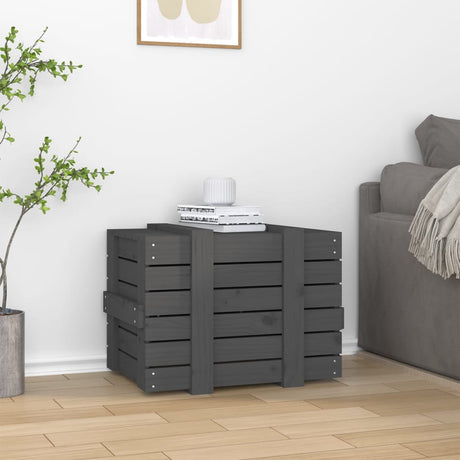 Vidaxx boîte de rangement 58x40,5x42 cm bois de pin massif gris
