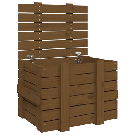 Vidaxx boîte de rangement 58x40,5x42 cm bois de pin massif marron miel