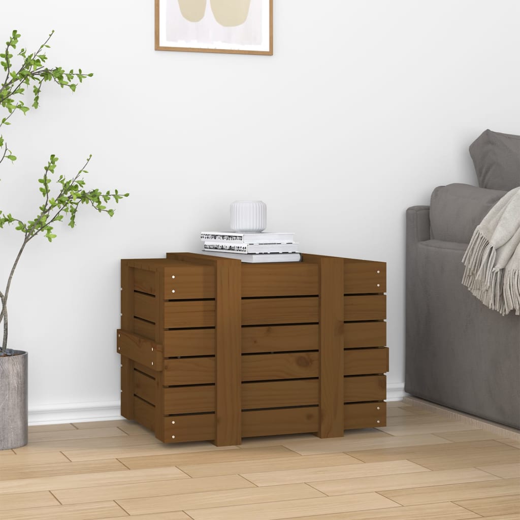 Vidaxx boîte de rangement 58x40,5x42 cm bois de pin massif marron miel
