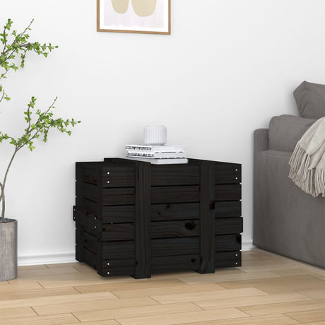 Vidaxx boîte de rangement 58x40,5x42 cm bois de pin massif noir