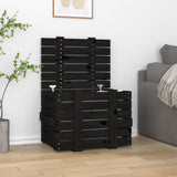 Vidaxx boîte de rangement 58x40,5x42 cm bois de pin massif noir