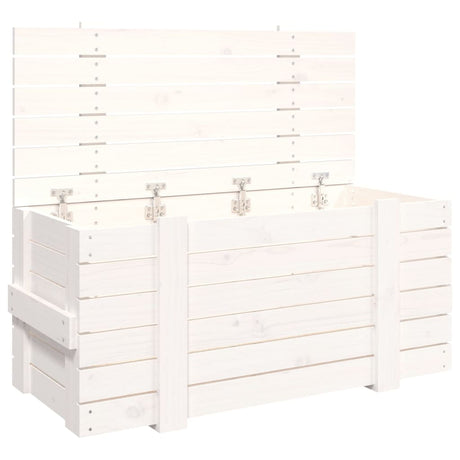 VidaXL Boîte de rangement 91x40,5x42 cm bois de pin massif blanc