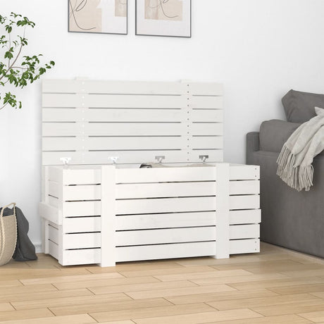 VidaXL Boîte de rangement 91x40,5x42 cm bois de pin massif blanc
