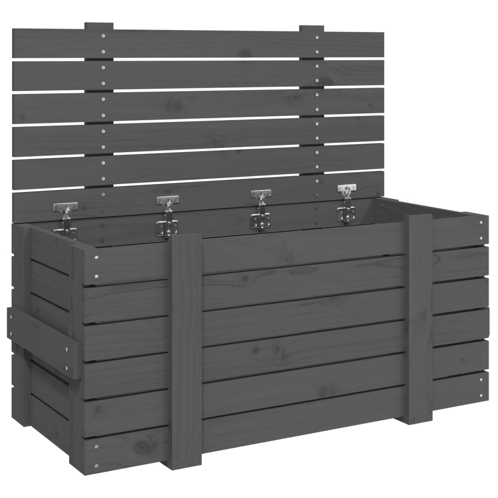 Vidaxx boîte de rangement 91x40,5x42 cm bois de pin massif gris