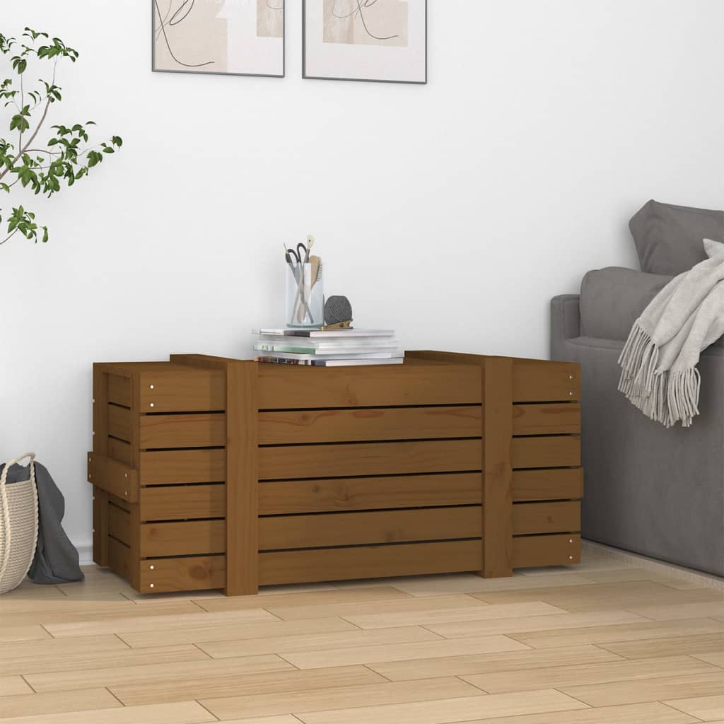 Vidaxx boîte de rangement 91x40,5x42 cm bois de pin massif marron miel