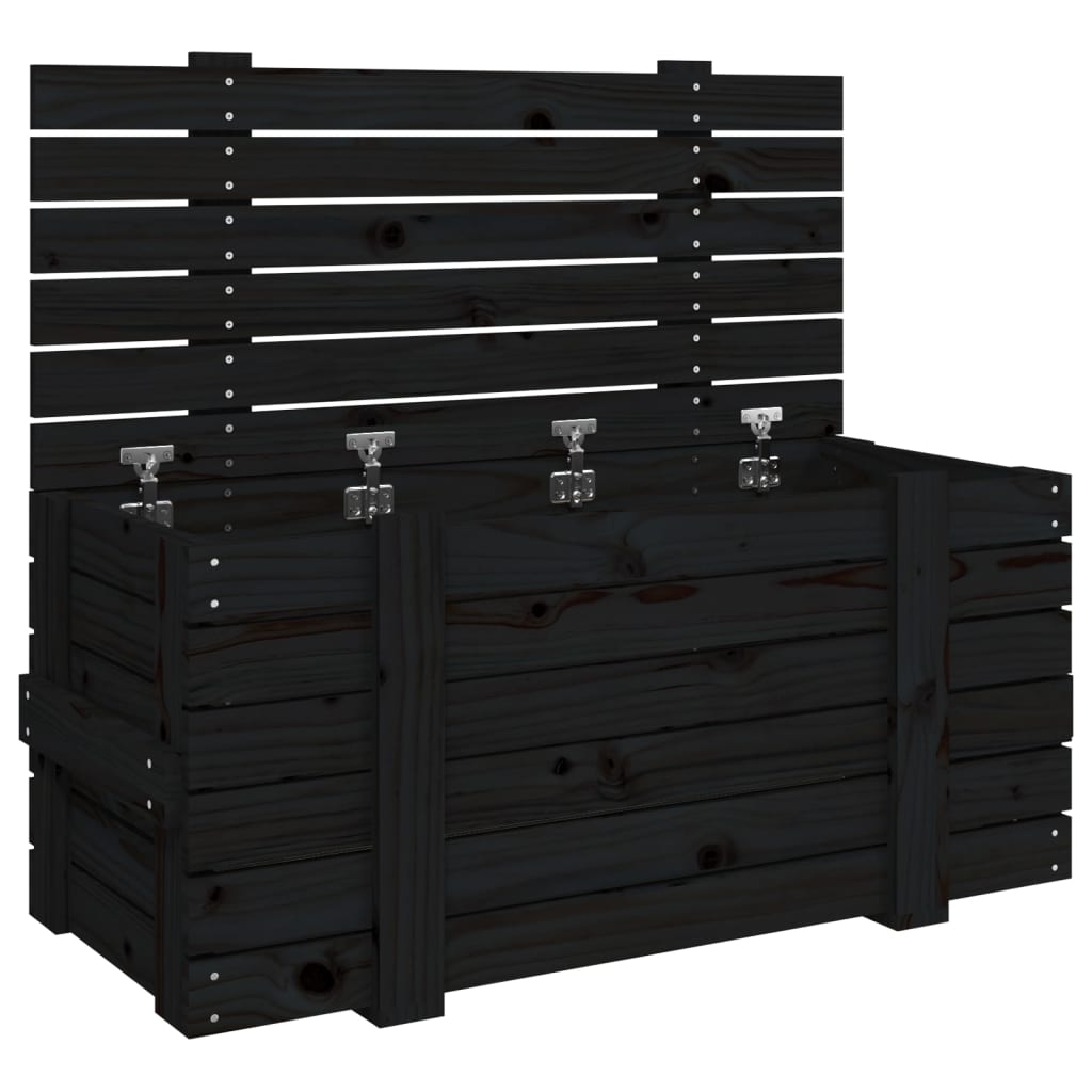 Vidaxx boîte de rangement 91x40,5x42 cm bois de pin massif noir