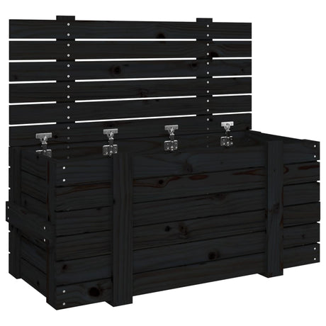 Vidaxx boîte de rangement 91x40,5x42 cm bois de pin massif noir