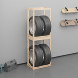 Vidaxl Tire Rack 63x40x180 cm de pino sólido