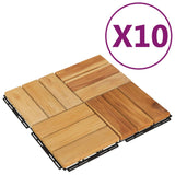 Vidaxl Terrace Fliser 10 stk 30x30 cm fast teak træ