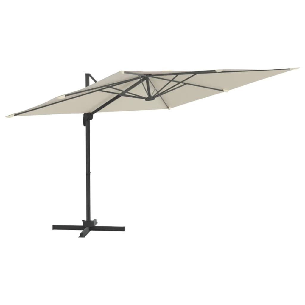 Vidaxl Floating parasol with aluminum pole 400x300 cm sand white