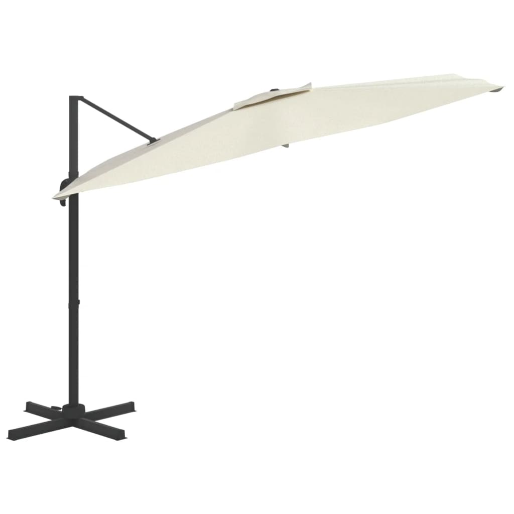 Vidaxl Floating parasol with aluminum pole 400x300 cm sand white