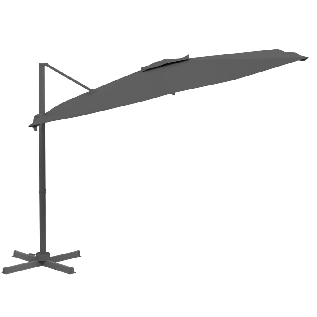 Vidaxl Floating parasol with aluminum pole 400x300 cm anthracite colored