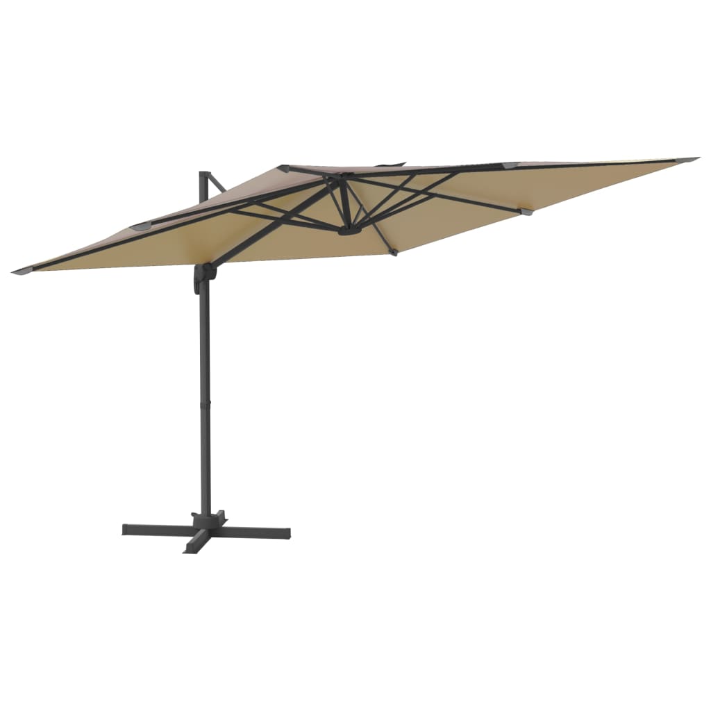 Vidaxl Floating parasol with aluminum pole 400x300 cm taupe