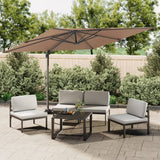 Vidaxl Floating parasol with aluminum pole 400x300 cm taupe