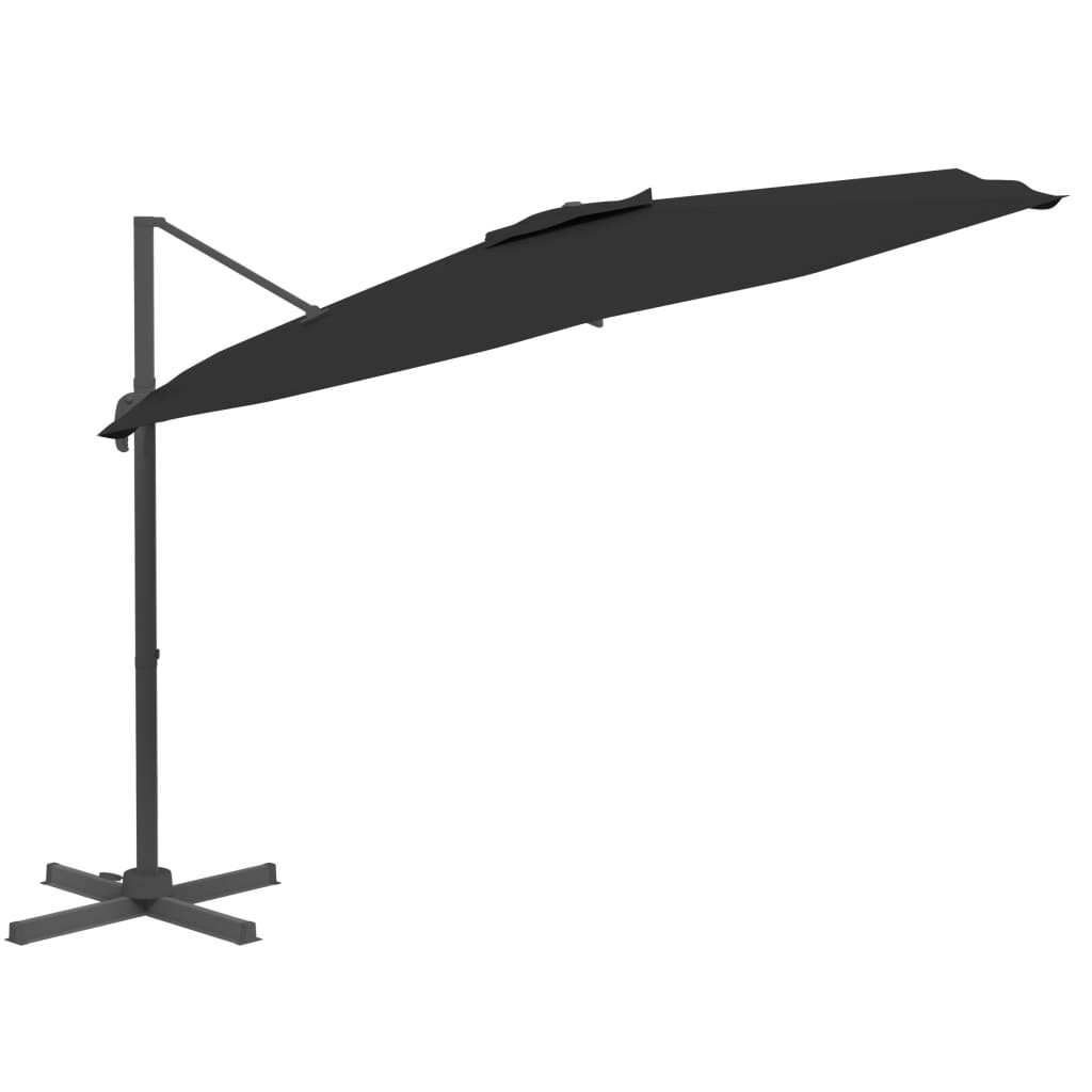 Vidaxl Floating parasol with aluminum pole 300x300 cm black