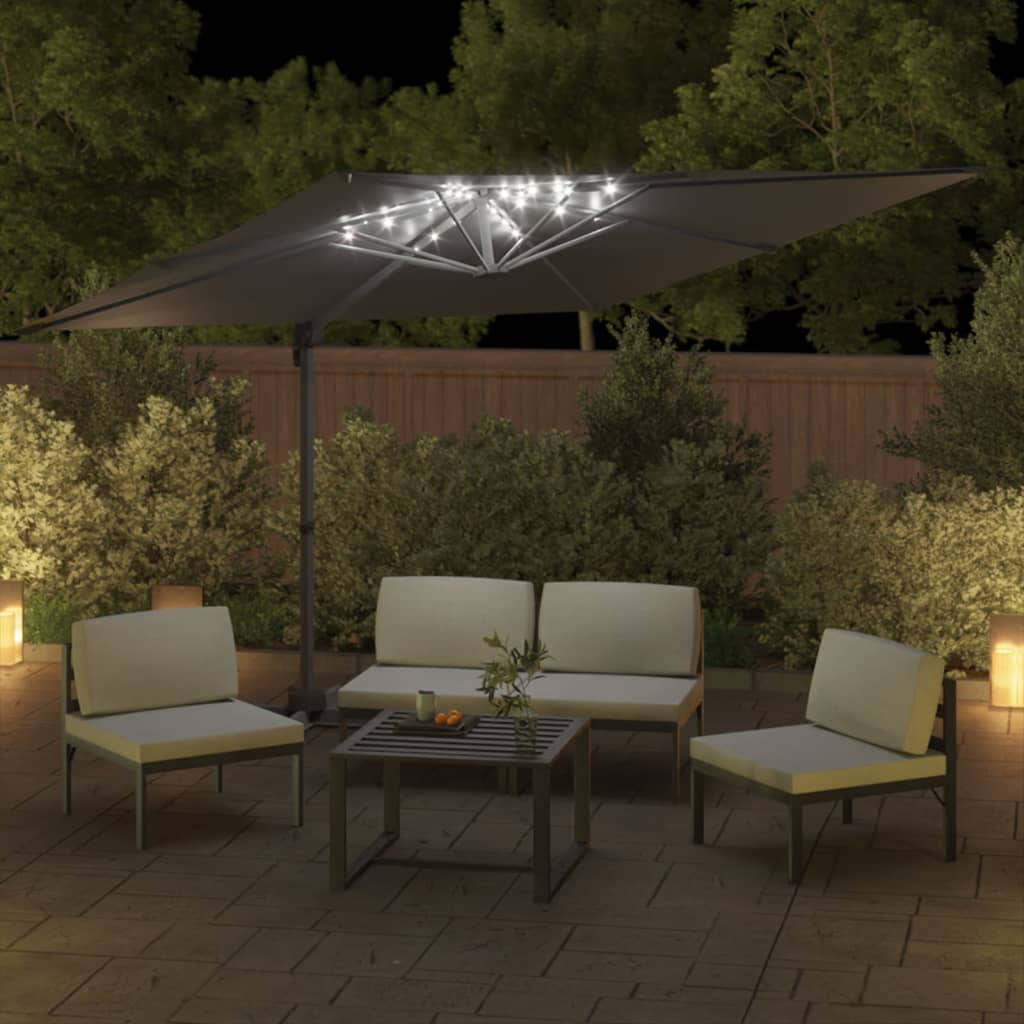 Vidaxl Floating parasol with LED lighting 400x300 cm anthracite-colored