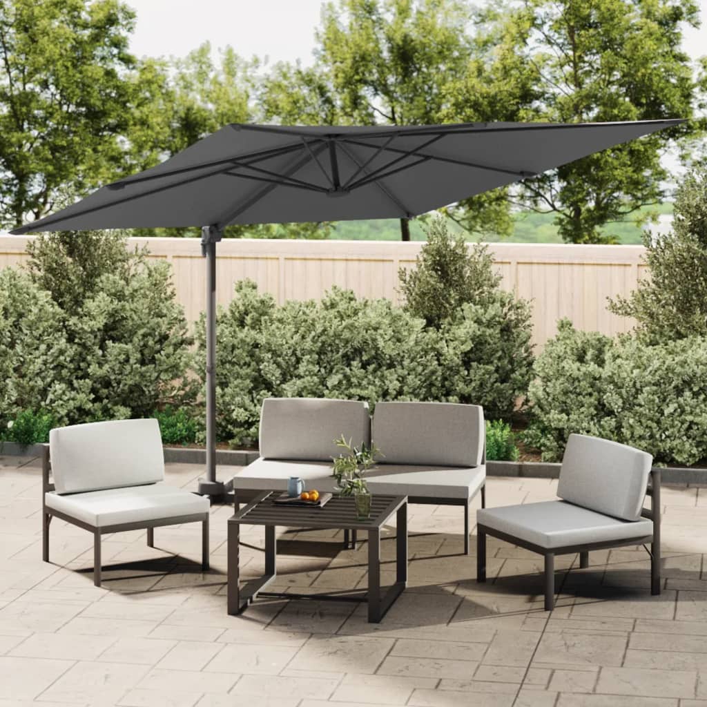 Vidaxl Floating parasol with LED lighting 400x300 cm anthracite-colored