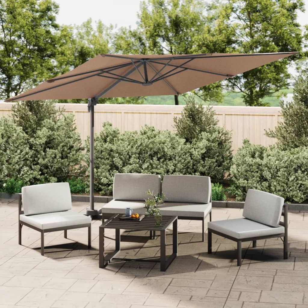 Vidaxl Floating parasol with LED lighting 400x300 cm Taupe