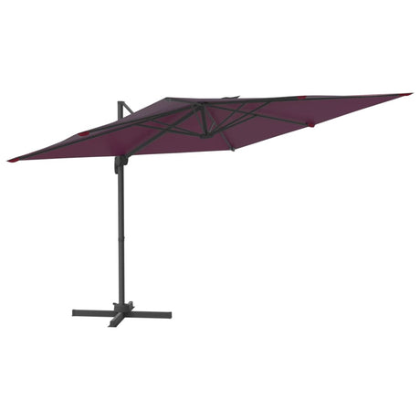 Vidaxl Floating parasol with LED lighting 400x300 cm Bordeaux red