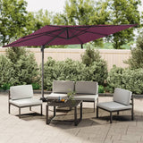 Vidaxl Floating parasol with LED lighting 400x300 cm Bordeaux red