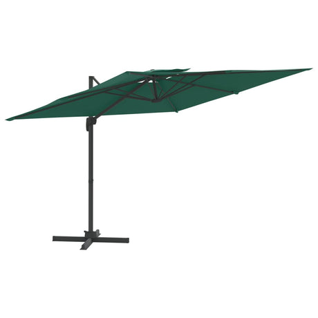 Vidaxl Floating Parasol s dvojitou střechou 300x300 cm zelená