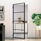 Vidaxx porte intérieure 93x201,5 cm verre trempé et aluminium étroit noir