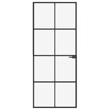 Vidaxx porte intérieure 83x201,5 cm verre trempé et aluminium étroit noir