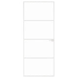 VidaXL Porte intérieure 83x201,5 cm verre trempé et aluminium étroit blanc