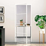 VidaXL Porte intérieure 83x201,5 cm verre trempé et aluminium étroit blanc