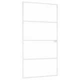 Vidaxl Porte intérieure 102x201,5 cm Verre durcie et aluminium blanc étroit