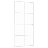 Vidaxx porte intérieure 93x201,5 cm verre trempé et aluminium étroit blanc