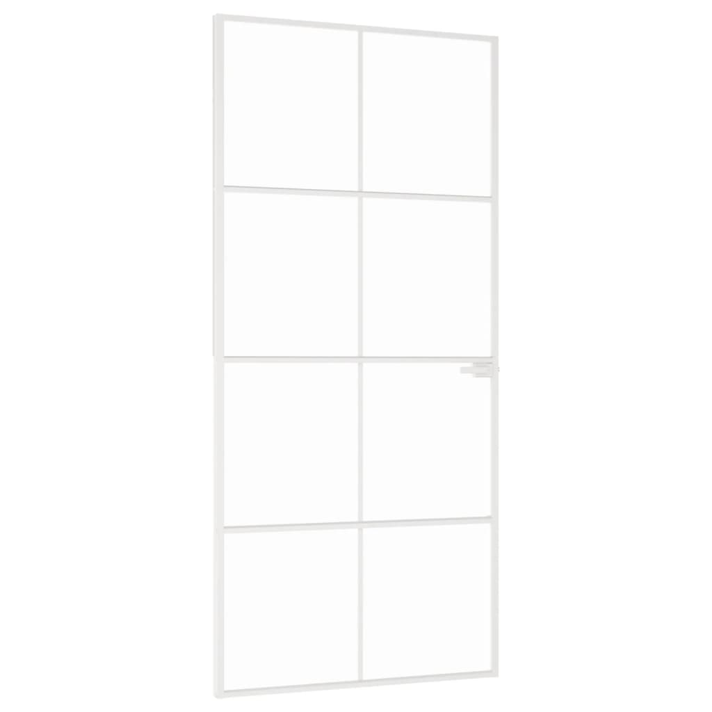 VidaXL inner door 93x201.5 cm hardened glass and aluminum narrow white