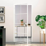 Vidaxx porte intérieure 93x201,5 cm verre trempé et aluminium étroit blanc