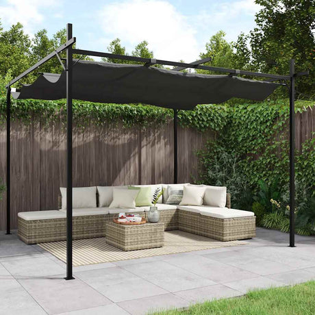 Pergola VidaXL avec toit extensible 295x292x230 anthracite