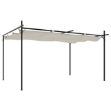 Vidaxl pergola met uitschuifbaar dak 395x292x230 crèmekleurig