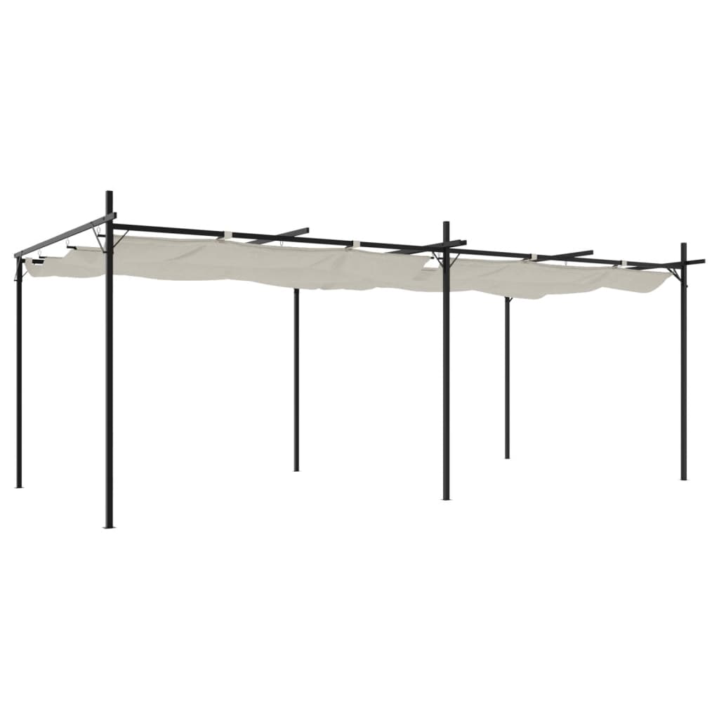 VidaXL Pergola avec toit rétractable 589x292x230 couleur crème