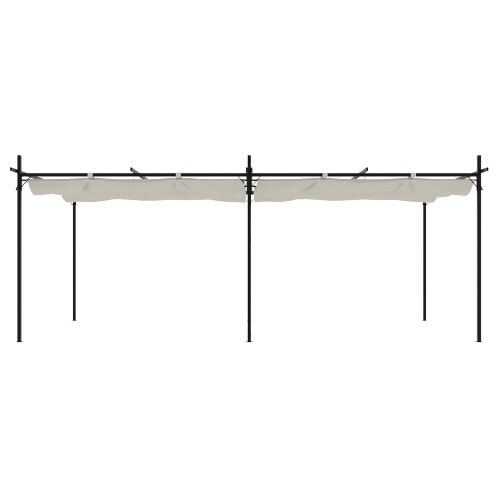 VidaXL Pergola avec toit rétractable 589x292x230 couleur crème