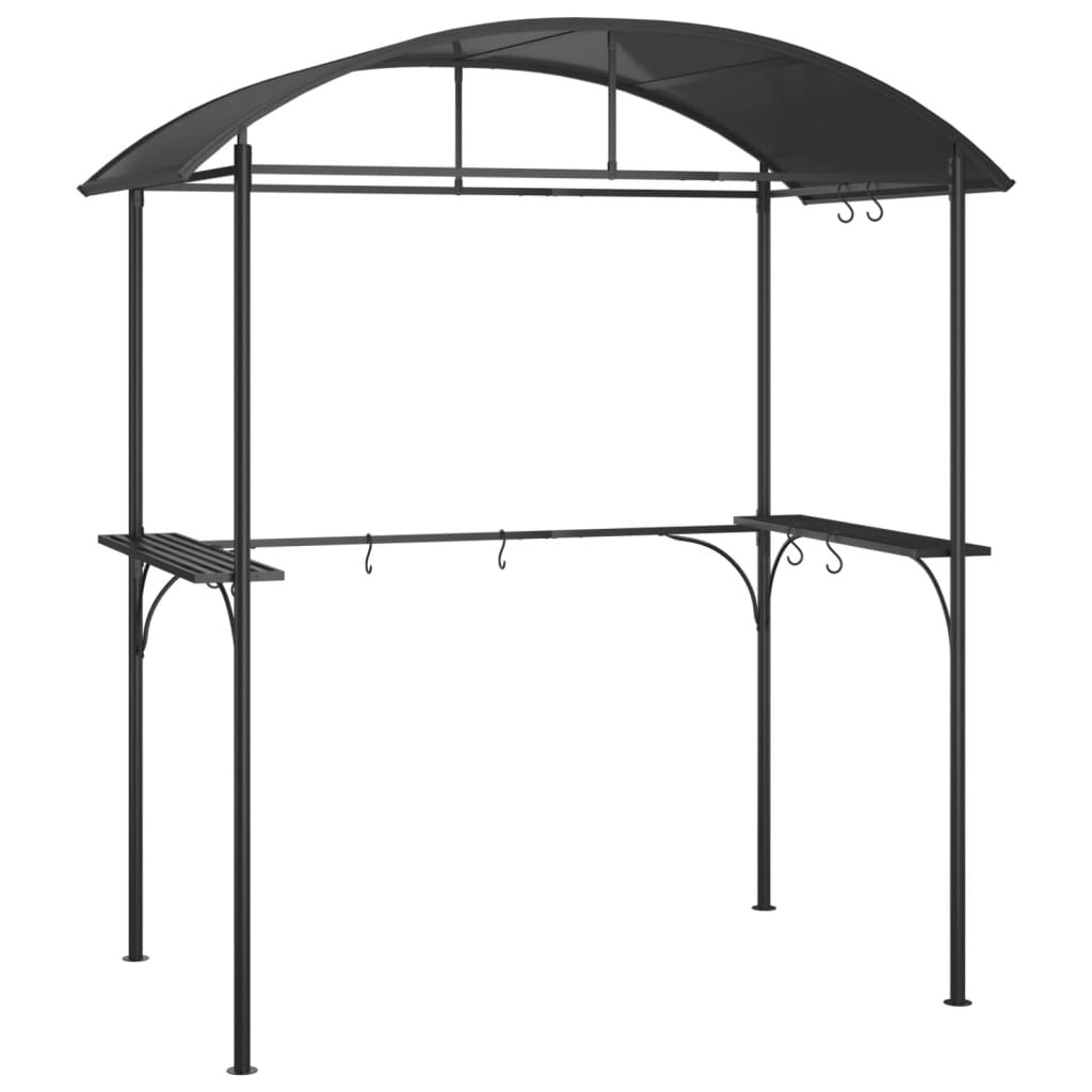 Vidaxx pavillon barbecue avec étagères latérales 220x115x230 cm acier anthracite