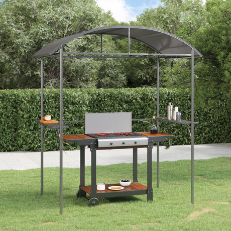 Vidaxx pavillon barbecue avec étagères latérales 220x115x230 cm acier anthracite