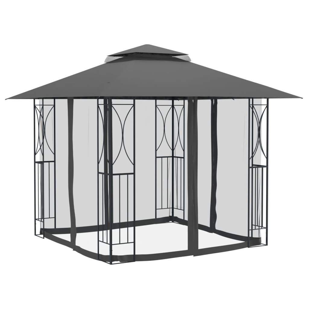 Gazebo Vidaxx avec parois latérales 300x300x270 cm acier anthracite