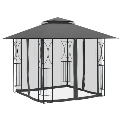Gazebo Vidaxx avec parois latérales 300x300x270 cm acier anthracite