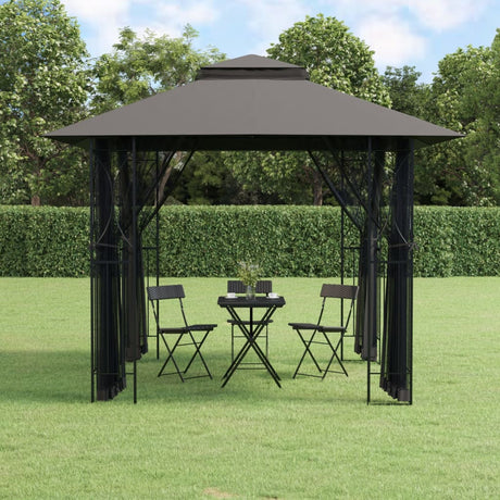 Gazebo Vidaxx avec parois latérales 300x300x270 cm acier anthracite