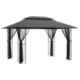 Gazebo Vidaxx avec parois latérales 400x300x270 cm acier anthracite