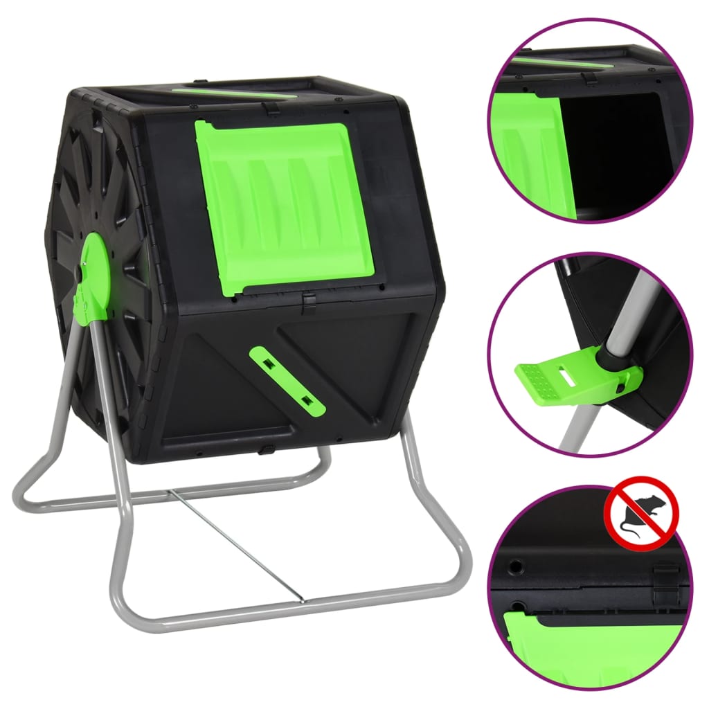 Vidaxx fût de compostage 105 l 60x58x74 cm polypropylène