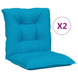 Vidaxl Garden Chair Puter 2 stk Low Back 100x50x7 cm stoff blå