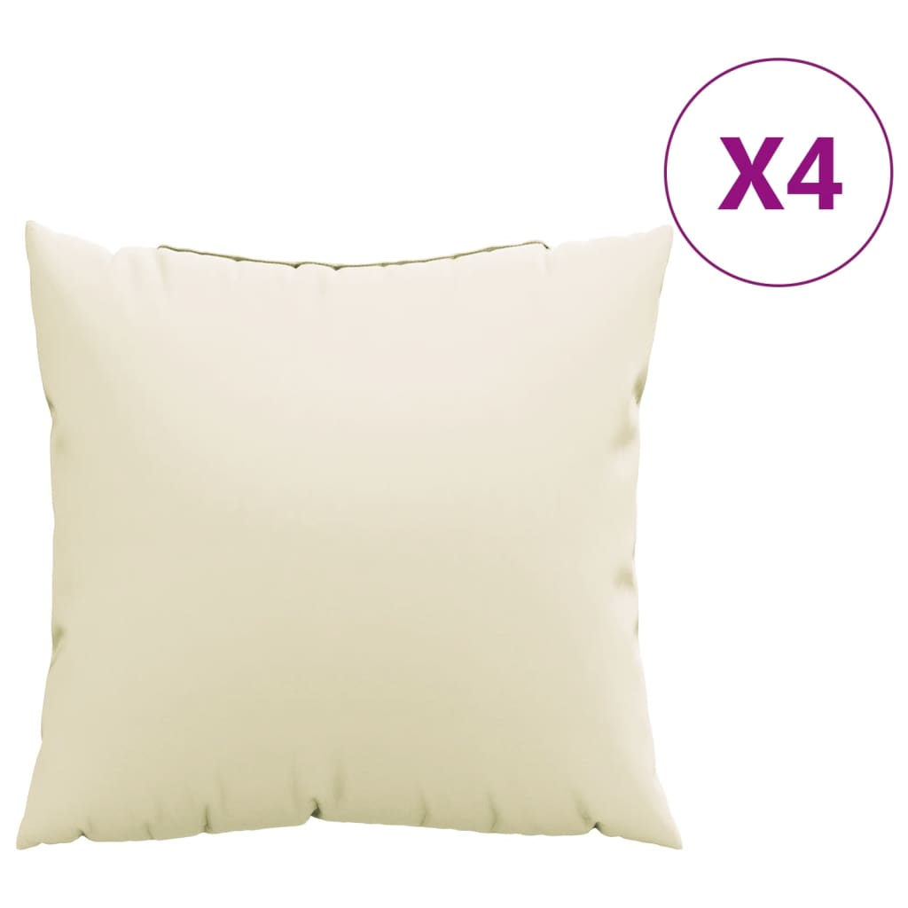 Coussins de banque Vidaxl 4 ST 50x50 cm Crème de tissu -colore